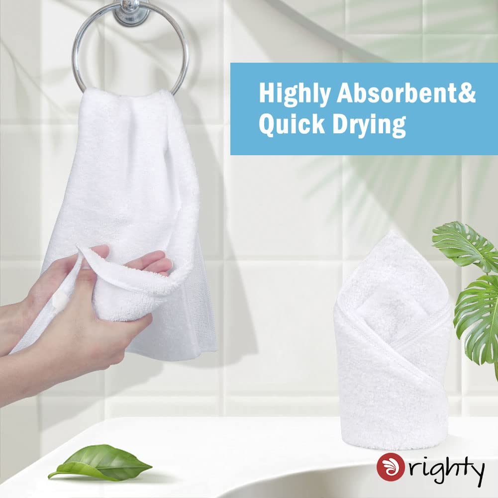 Orighty 6-Pack White Hand Towels - Quick Drying & Absorbent Microfiber Gym Towels 16X28 Inches - Lightweight & Thin White Yoga T